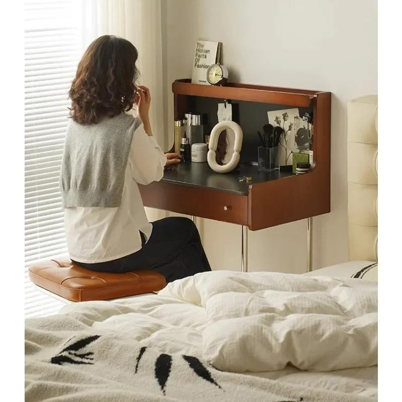 Retro solid wood dresser household bedroom makeup table small apartment