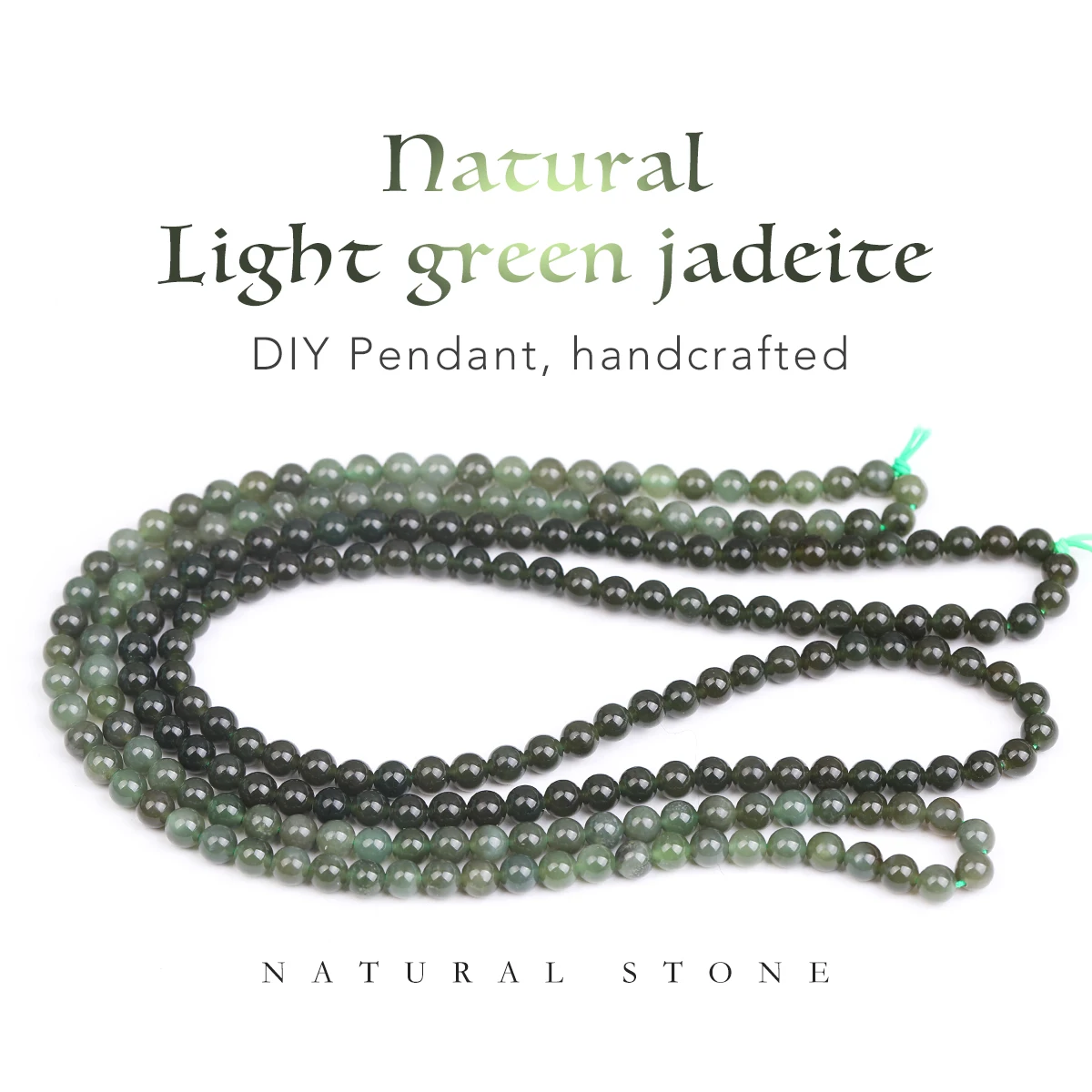 

6-12mm Natural Jadeite Beads Natural Stone Green Burmese Jades Round Loose Beads for Jewelry Making DIY Bracelets Necklace 15''