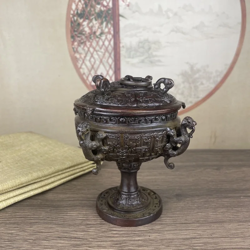 

Tall dragon stove ornament handicraft Chinese incense burner ornament