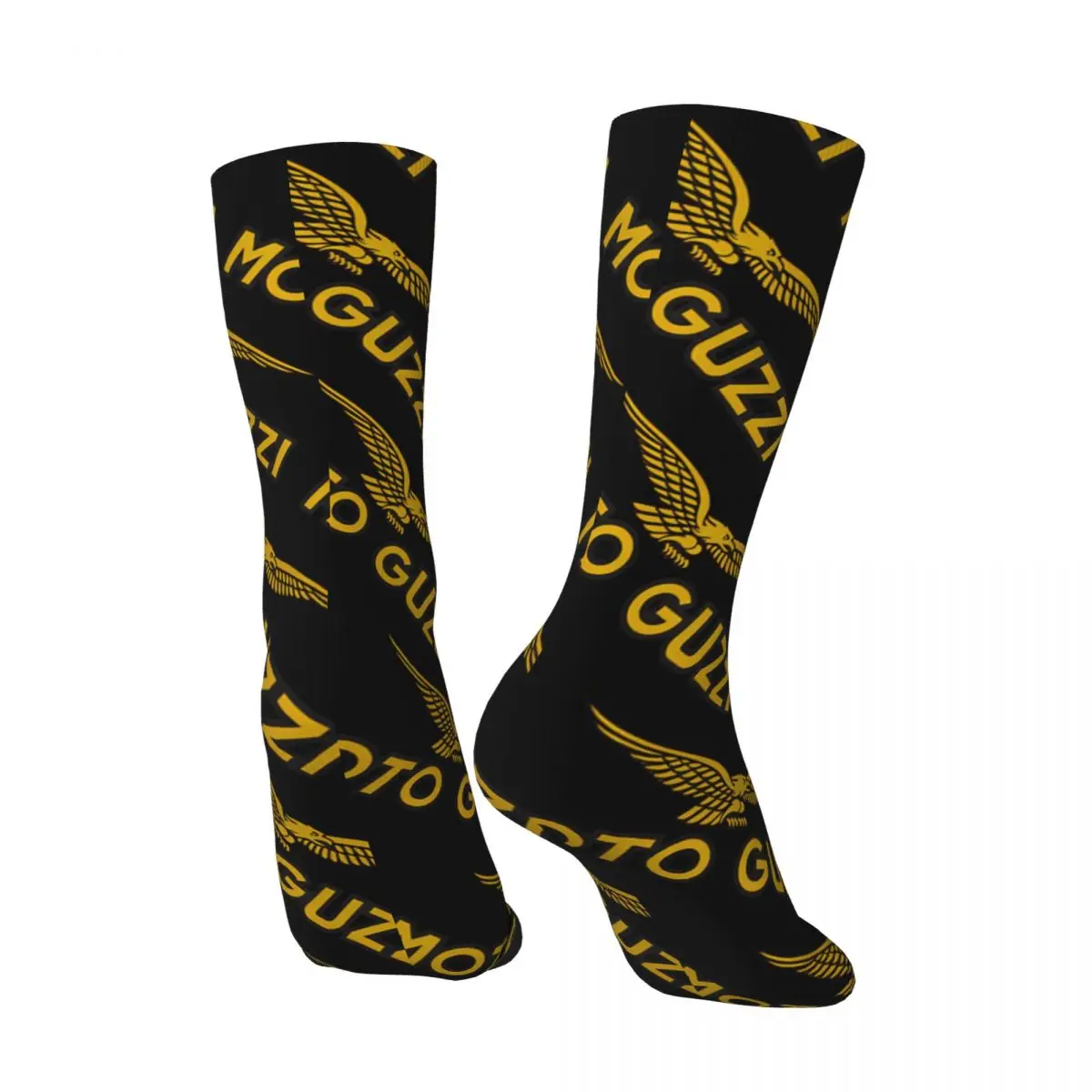 Yellow Men's Socks Vintage Harajuku M-Moto Guzzis Street Style Novelty Casual Crew Sock