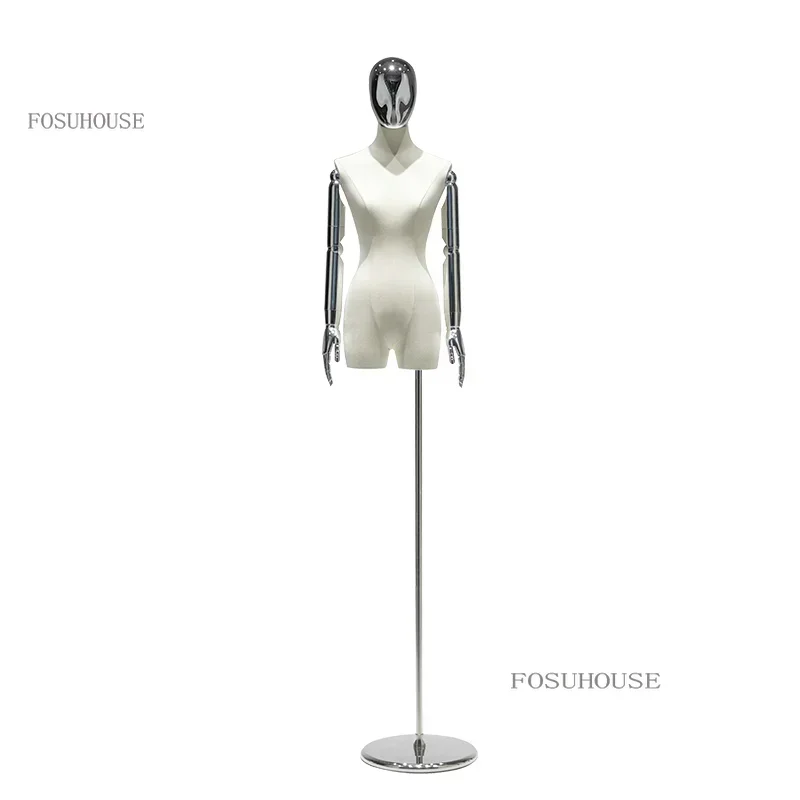 Clothing Store Mannequins  Female's Clothing Electroplating Model Stands Props Female Dummy Mannequin Display Stands T