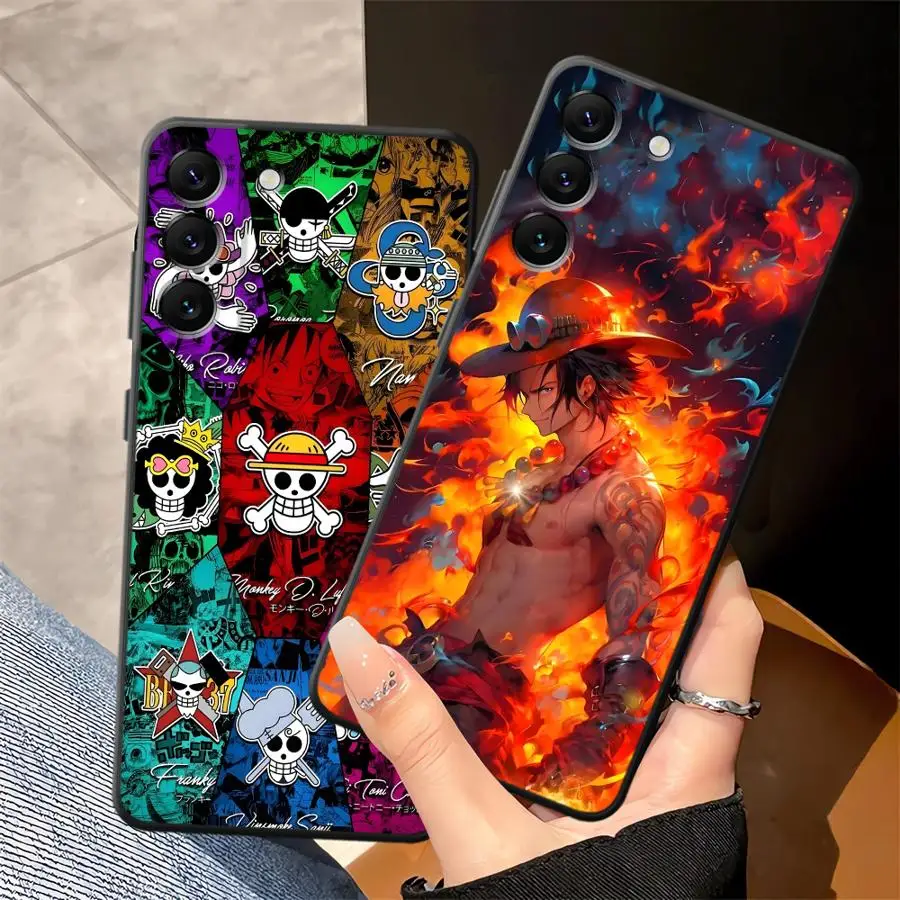قطعة واحدة Portgas D Ace حافظة لهاتف سامسونج جالاكسي A36 A41 A26 A72 A51 A73 A23 A53 A22 A52 A32 A24 A55 A25 A71 A35 هاتف ناعم أسود #1