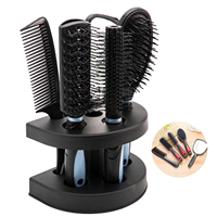 5Pcs Hair Comb Set Hair Styling Tools Hairdressing Combs Set Mirror Professional Salon Products Brush-Blue Foot cleaner Soap bag