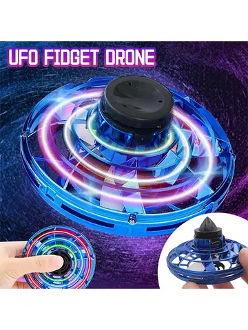 NEW LED Flying UFO Spinner Fingertip, Upgrade Flight Helicopter Gyro Flyorb Hover Ball, Mini Drone Aircraft Toy, Christmas Gift