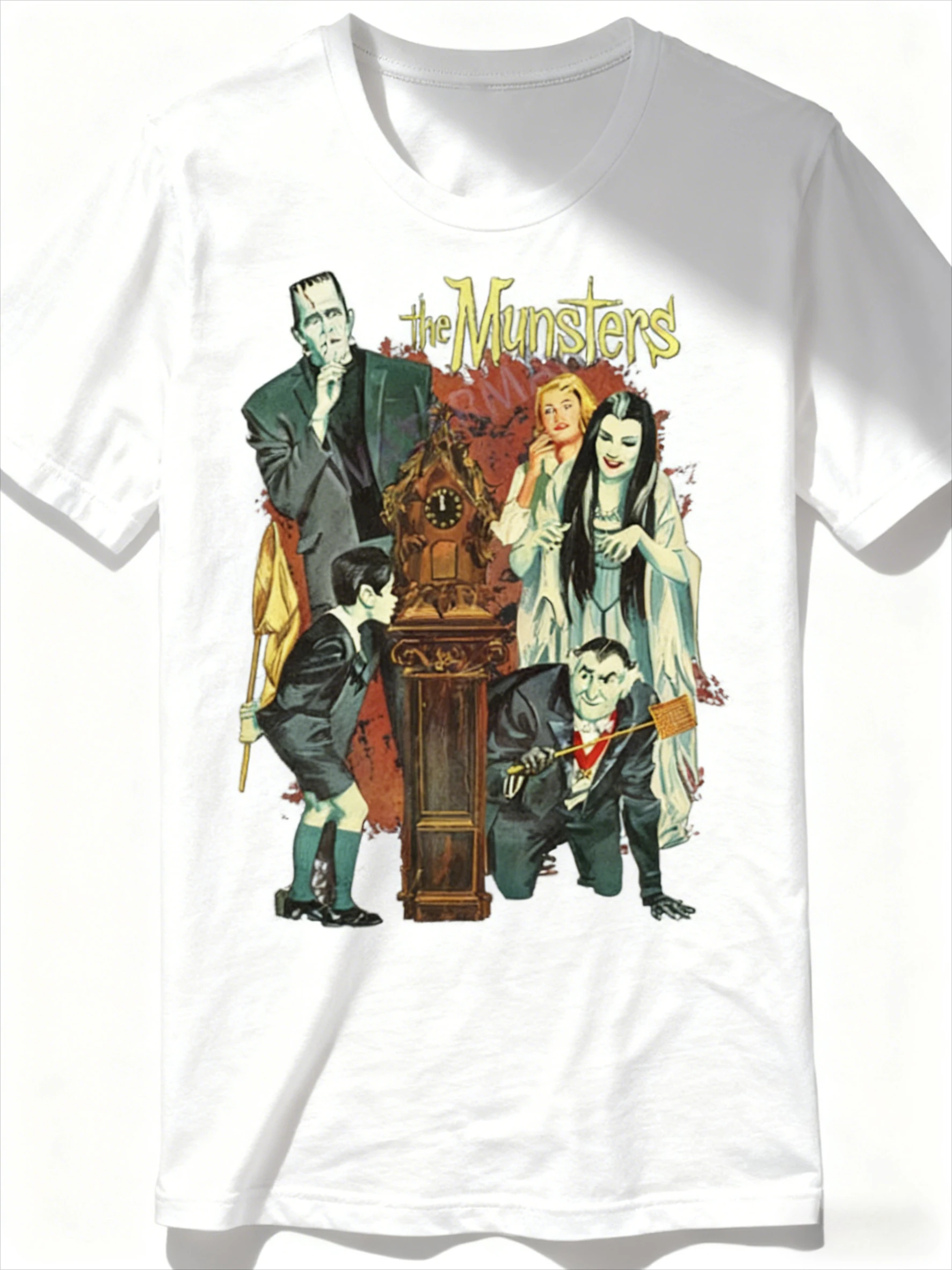 The Munsters Halloween T-Shirt Vintage Horror Comedy Movie Fan Costume Men's and Women's Same Crew Neck Pure Cotton T-shirt
