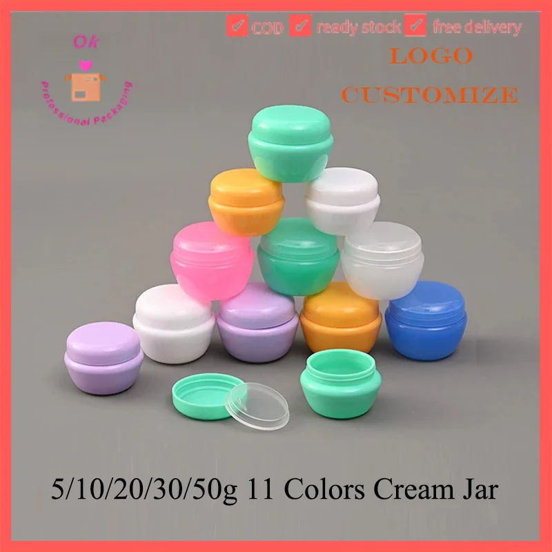 10/20/50pcs Empty Plastic Jar 5g 10g Mini PP Cream Jar 20g 30g 50g Refill Bottle PP Cans Travel Container Serum Pot  JX012