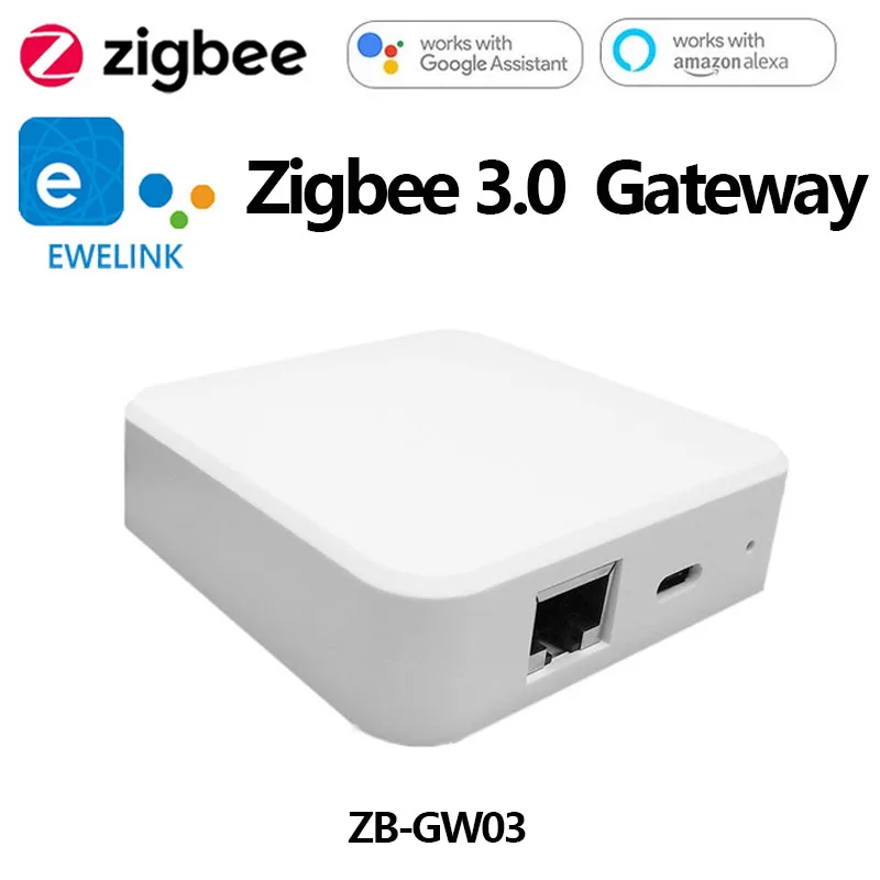 

ZB-GW03 Zigbee 3.0 Smart Ethernet Bridge WIFI Gateway Hub ZigBee Products Can Be Flashed Connect EWeLink APP with Alexa Google