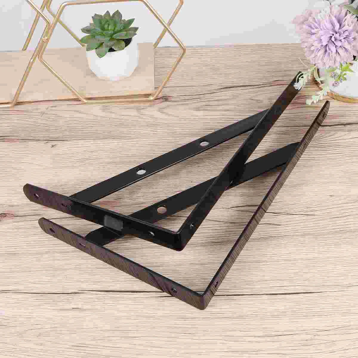 2 Pcs Metal Triangle Bracket Shelf for Bench Table Wall Mount Heavy Duty Shelving Sturdy Reinforced Life Span Anti