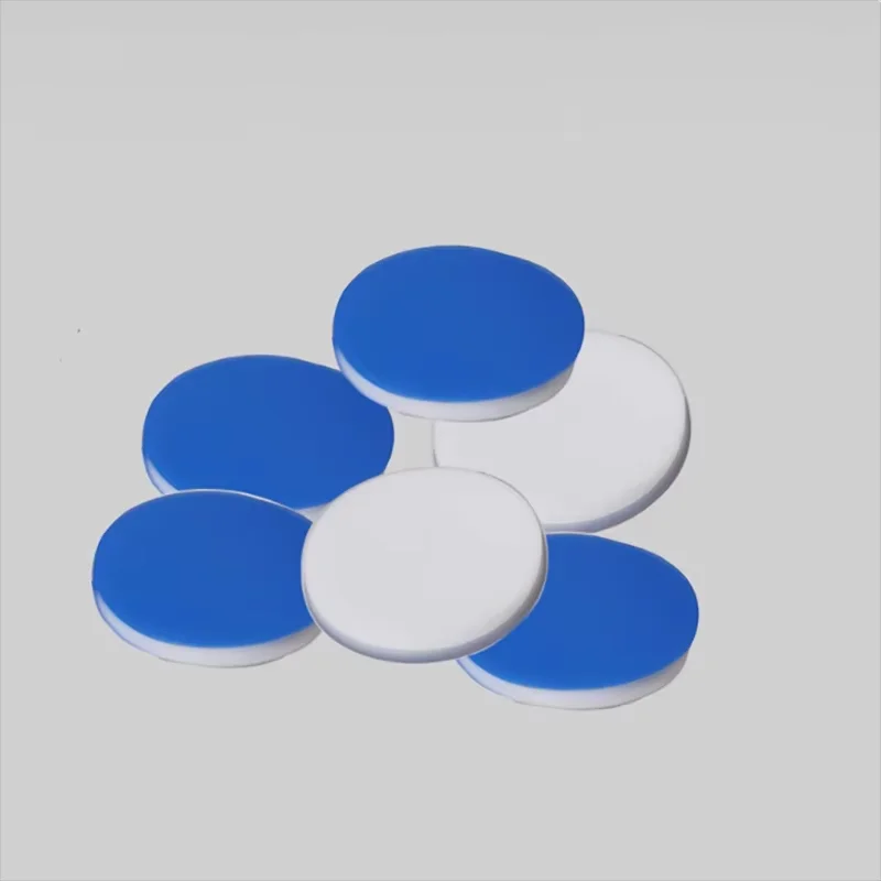 100/PK Septa For Magnetic Metal Cover 18mm Septa 17.5mm White PTFE/Blue Silicone (1.5mm) Thick For Chromatography Vial Cap 18mm