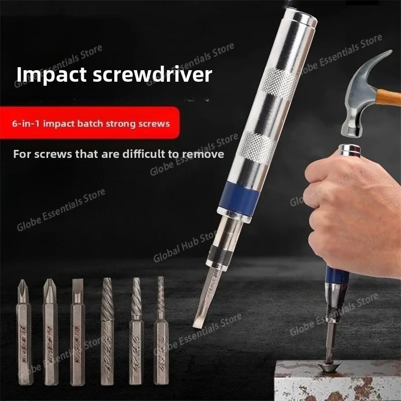 6in1 Screwdriver Set 1/4-inch Impact Drive Rusted Stuck Broken Fasteners Remover with Complete Specifications