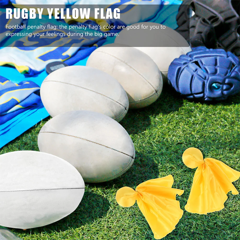 4 pezzi Rugby piccola striscione giallo Accessori per il calcio Gioco Arbitro Prop Penalità Bandiera Calcio Calcio Accessorio per feste in nylon