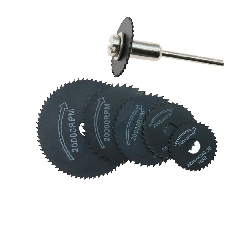 6pcs Mini HSS Circular Saw Blade циркулярная пила Rotary Tool For Metal Cutter Power Wood Glass Cutting Discs Drill Mandrel