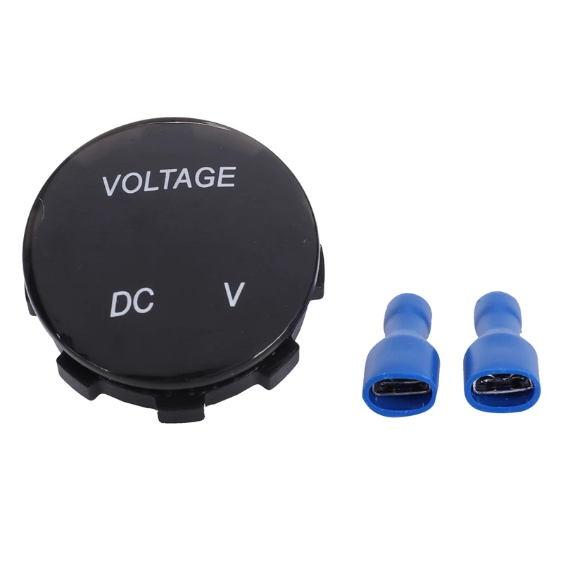 2 Pcs Universal Digital Monitor Voltmeter Waterproof Voltage Meter LED For DC 12V-24V Car Motorcycle Auto Truck ,Blue & Green