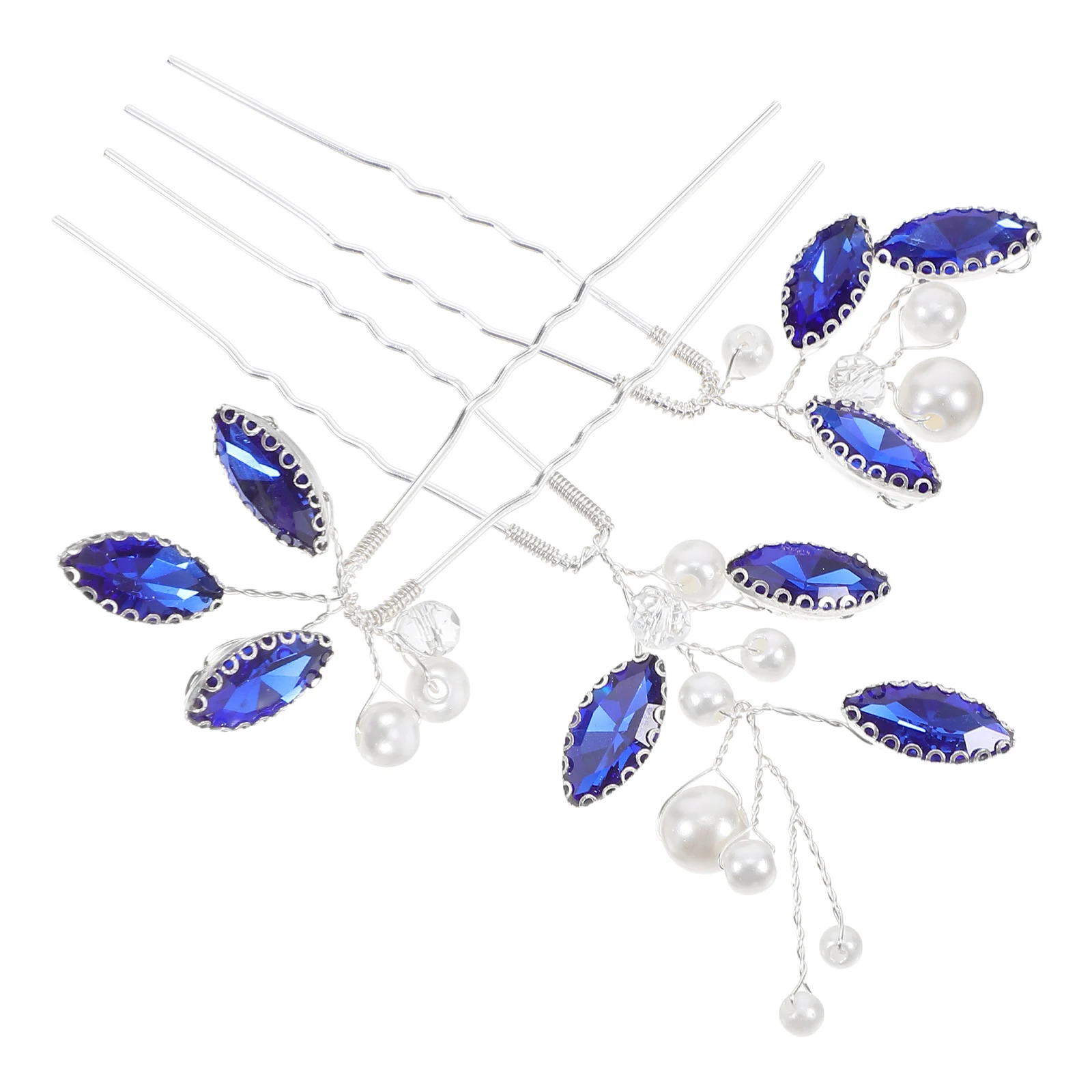

3 Pcs Hairpin White Blue Rhinestone Sticks for Wedding Party Girls Girl Hair Accessories Long Hair Styling Accessories