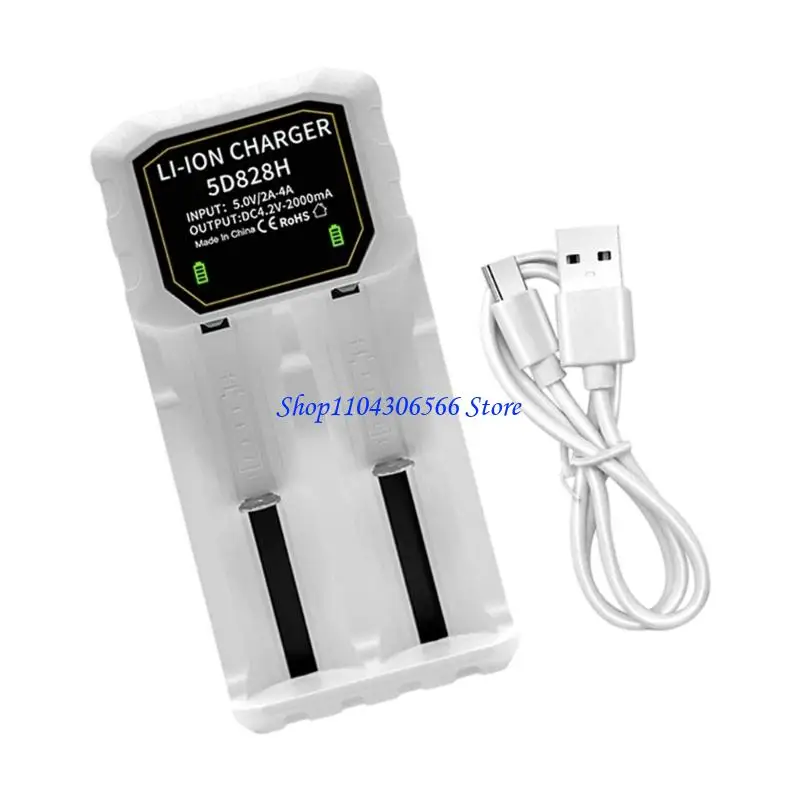 02DD Spring Adjustable 2-Bay Charging Dock For 18500 26650 32650 Batteries Overcharge Protections Reverse Polarity Safety