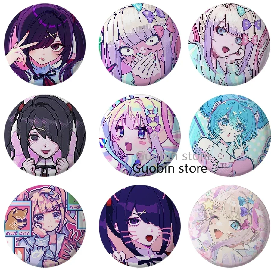 58mm Needy Girl Overdose Game Button Pin Cute Anime Character Cartoon Brooch Badge for Backpack Accessories Decor Fans Collect