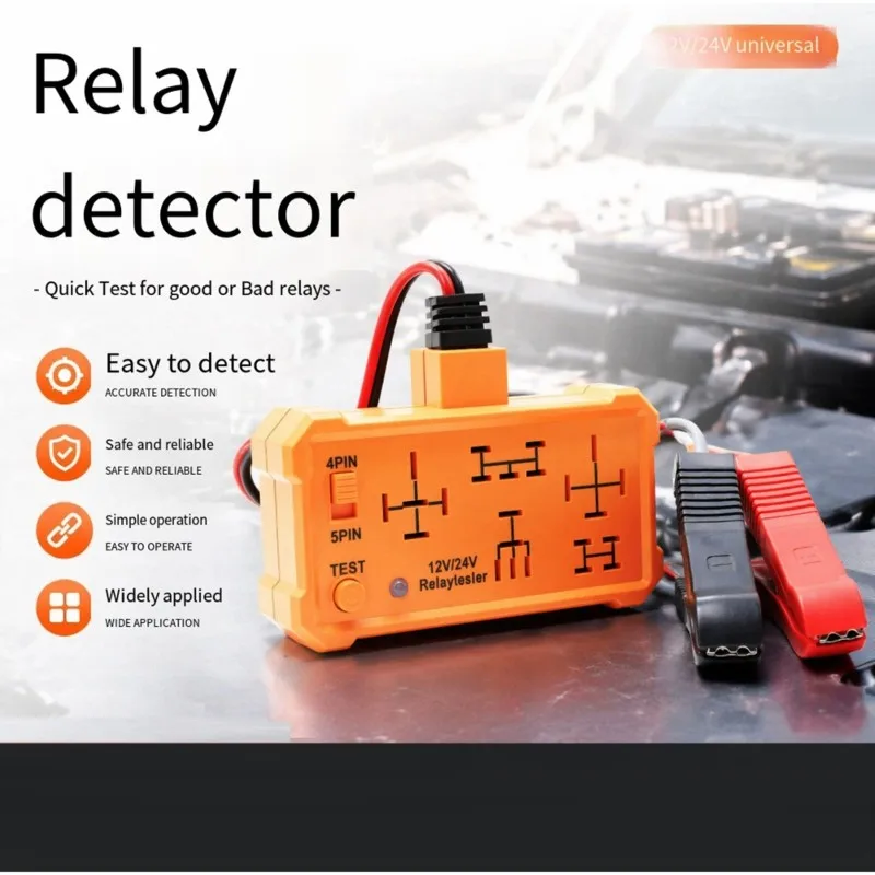 ABUI-Multi-Position Relay Tester For 12/24V Systems - 5-Slot Relay Diagnostic Tool