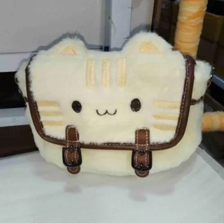 Niedliche Clutch-Tasche, Plüsch-Rucksack, pelzige Katzentasche, bezaubernde Kätzchen-Handtasche für Damen und Kinder, Cartoon 2025, neue Kätzchen-Handtasche – Detail 15