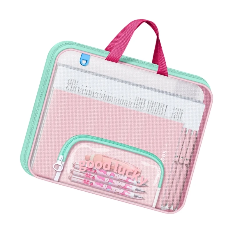 Large Capacity Mesh File Organizers with Zippered Closure for Document Storage