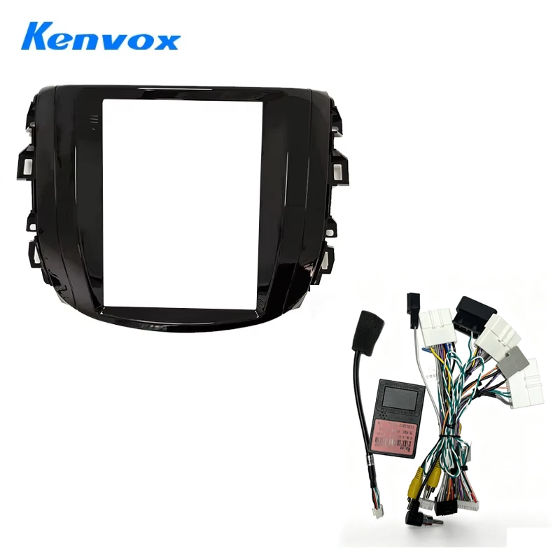 9.7' Tesla Vertical Screen Car Radio Fascia Frame for Nissan 2018 Terra Frontier Dash Kit Install Panel Wire Harness Adapter