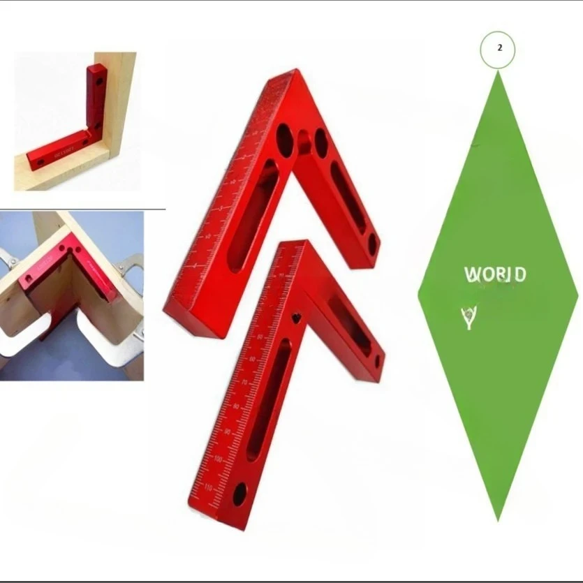 square ruler positioner fixture Right angle 90 degree positioning Triangle ruler block Right angle clip Woodworking tools