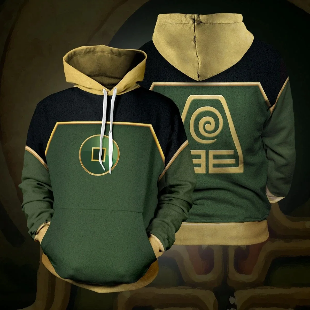 أنيمي الصورة الرمزية آخر Airbender تأثيري هوديس ثلاثية الأبعاد البلوزات الملونة الرجال النساء طويلة الأكمام رياضية البلوز Harajuku Y2k معطف