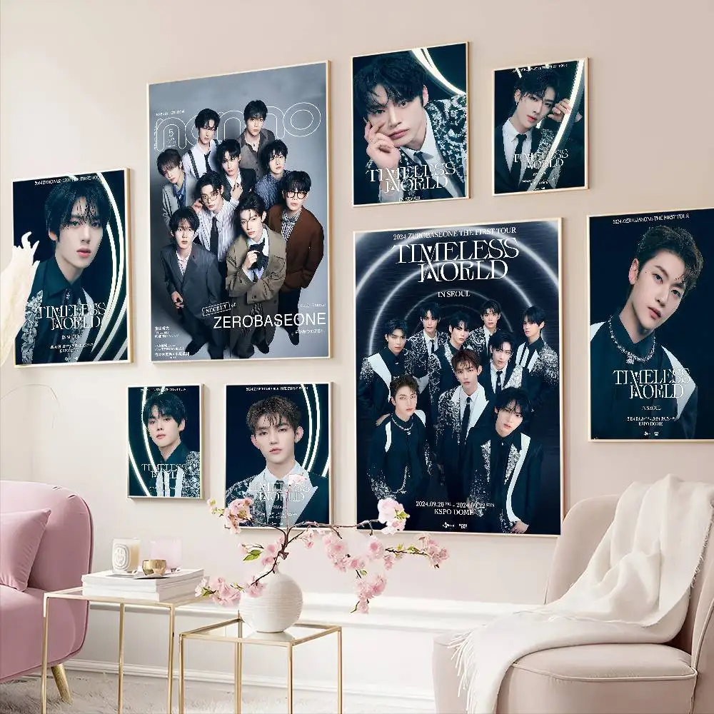Korean boy band Z-Z-ZB1 Kpop Group DIY Sticky Poster Whitepaper Prints Posters Artwork Vintage Decorative Painting