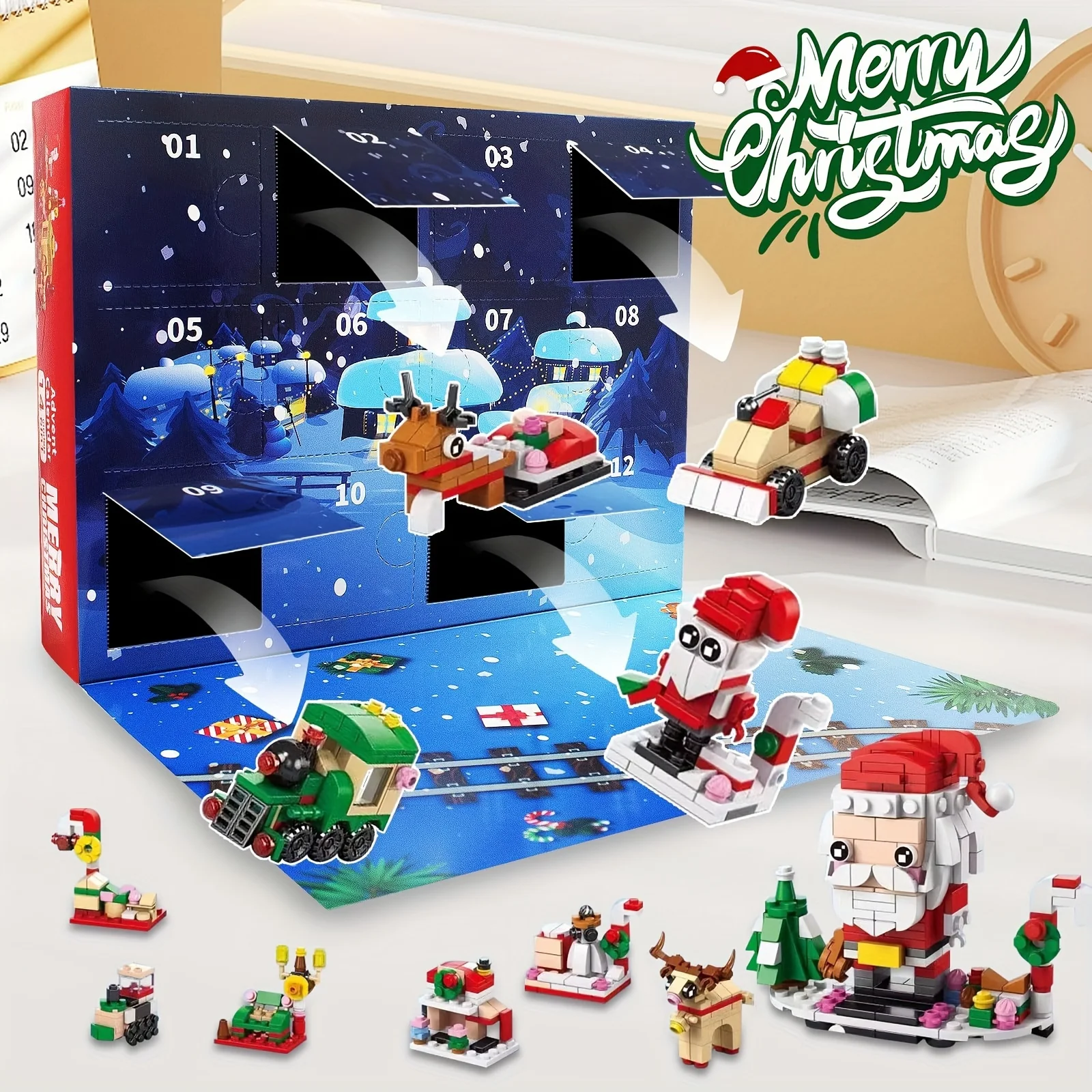 Christmas Advent Calendar Building Block Set 12 Days Holiday Countdown Mysterious 2025 New Year Festival Gift Box for Kids