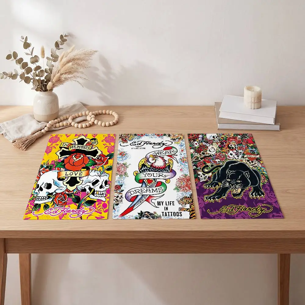 Fashion Brand E-Ed H-Hardy Classic Vintage Poster Self-adhesive Art Waterproof Paper Sticker Coffee House Bar Room Wall Decor