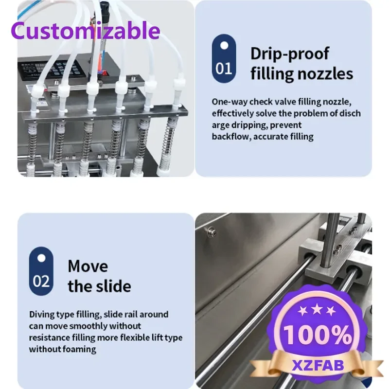Factory Direct 2026 Small 6-nozzle bag water filling machine Juice drink soap liquid detergent milk liquid bag suction nozzle