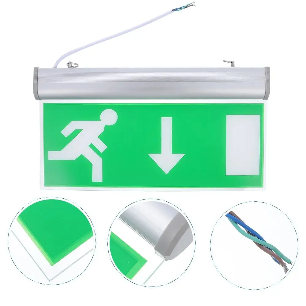 Commercial LED Emergency Sign Lamp Exit Sign Safety Security Light Left Right Green Bulb Evacuation Indicator Light Hospital