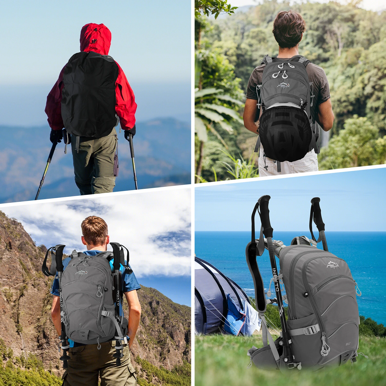 Bergsteigerrucksack 20 Liter Herren und Damen Outdoor-Sporttasche Wasserdicht Camping Wandern Regen – Detail 4