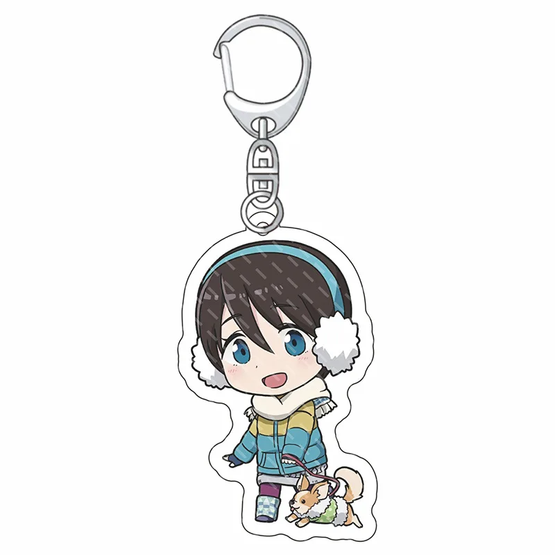 Anime Laid Back Camp Acrylique Chaîne Continent, FujATM, Shima Rin, Okaki Chiaki, Chien Wasbeauty, Pendentif Bagage Voiture, Cadeaux Gérfriend, 6cm