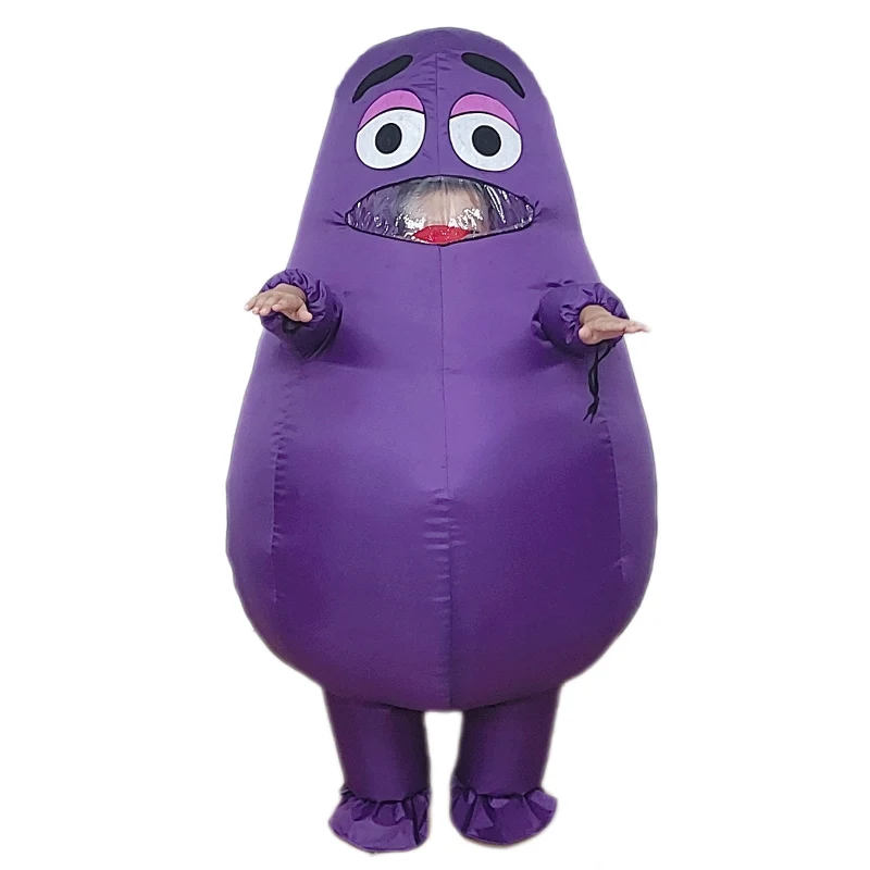 Grimace Mascot Costume for Kids Adult Boy Girl Men Women Grimaces Birthday Gameboy Halloween Cosplay Inflatable Suit Shake Child