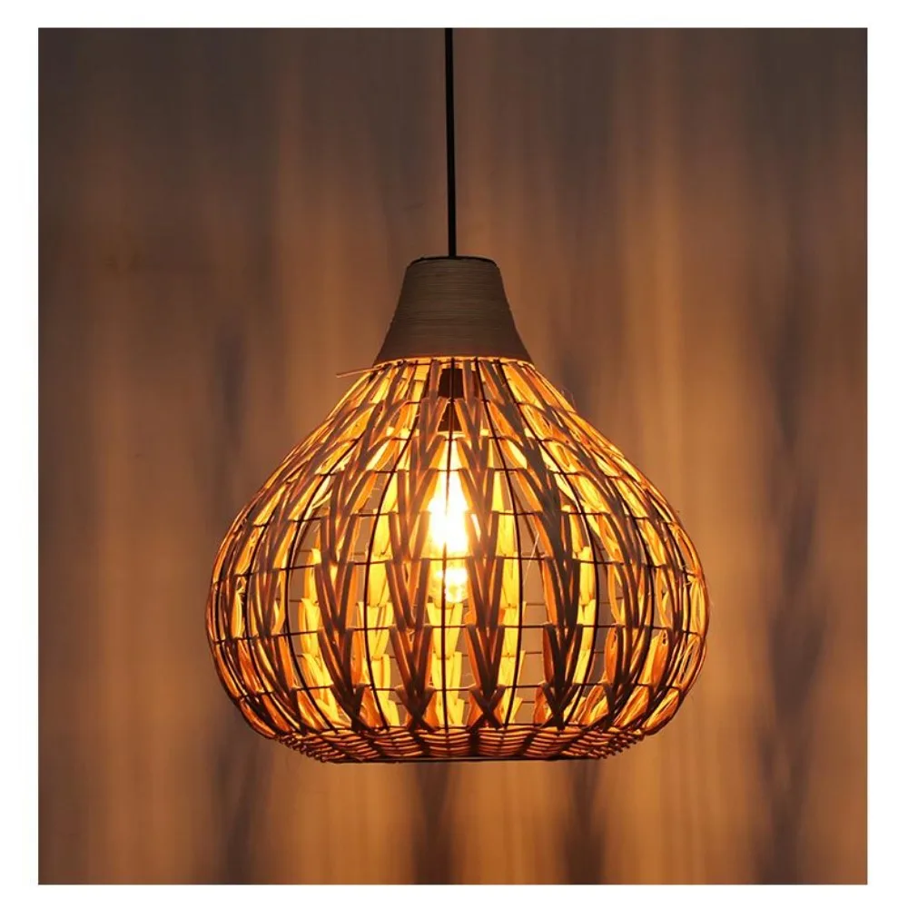 

Woven Pendant Light Rustic Chandelier Light Fixture Rattan Hanging Light Wicker Living Room Chandelier for Bedroom Dining Room