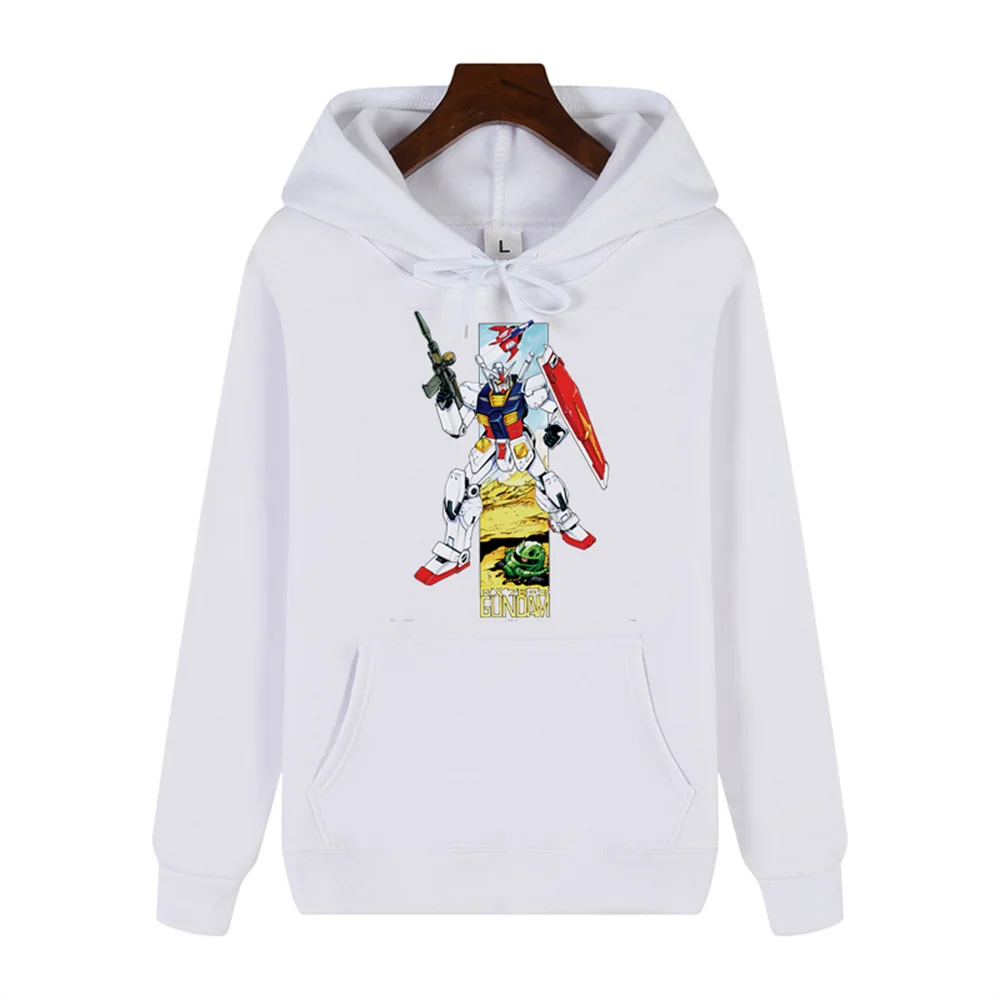 Personalised Gundam Print Autumn and Winter Comfortable Thickening Men's High Quality Casual Fashion Warm Street Hooded Sweater