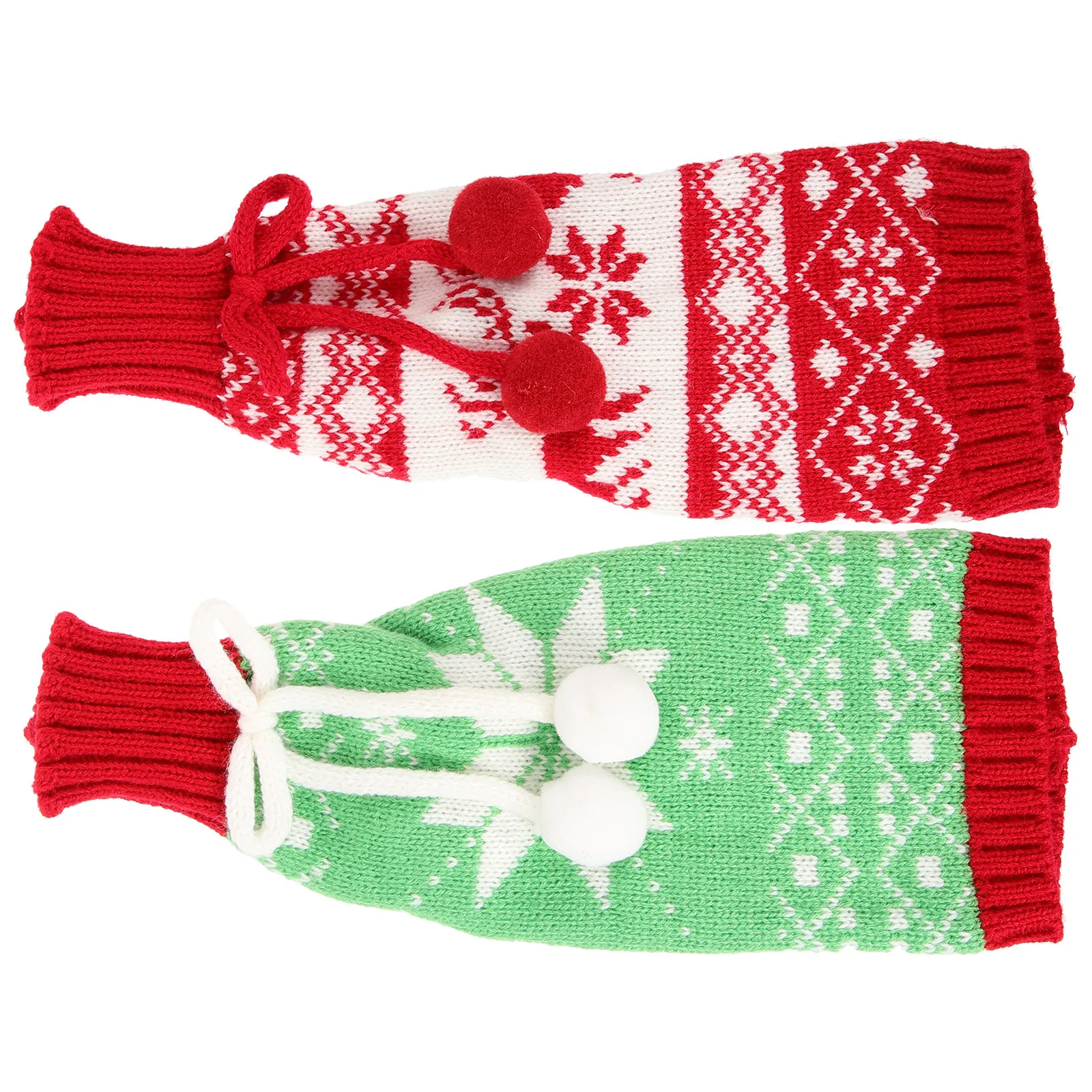 

2Pcs Wine Bottle Cover Christmas Decorative Liquor Bottle Topper Soft Sturdy Cloth Ball Ornament Festive Party Drink Accessory