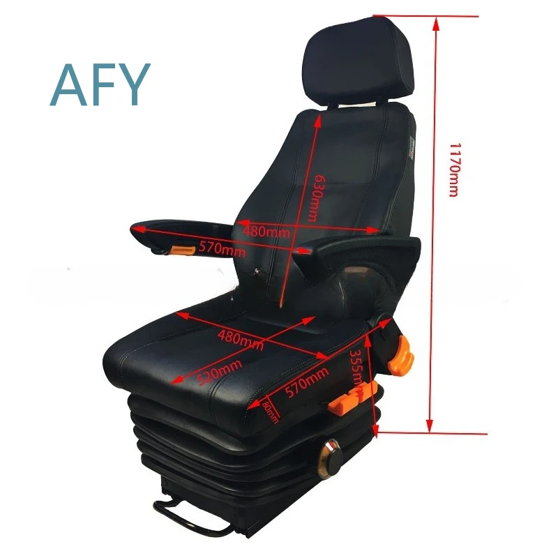 Heavy Duty Mechanical Hydraulic Suspension Shock Absorber Seat for Truck Trailer Bus Commercial Vehicle Chassis Mounting Kit