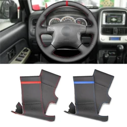 For Nissan Almera N16 X-Trail (T30) Primera (P12) 2001-2007 Terrano 2 Pathfinder 2003-2004 Car Steering Wheel Cover Leather Trim