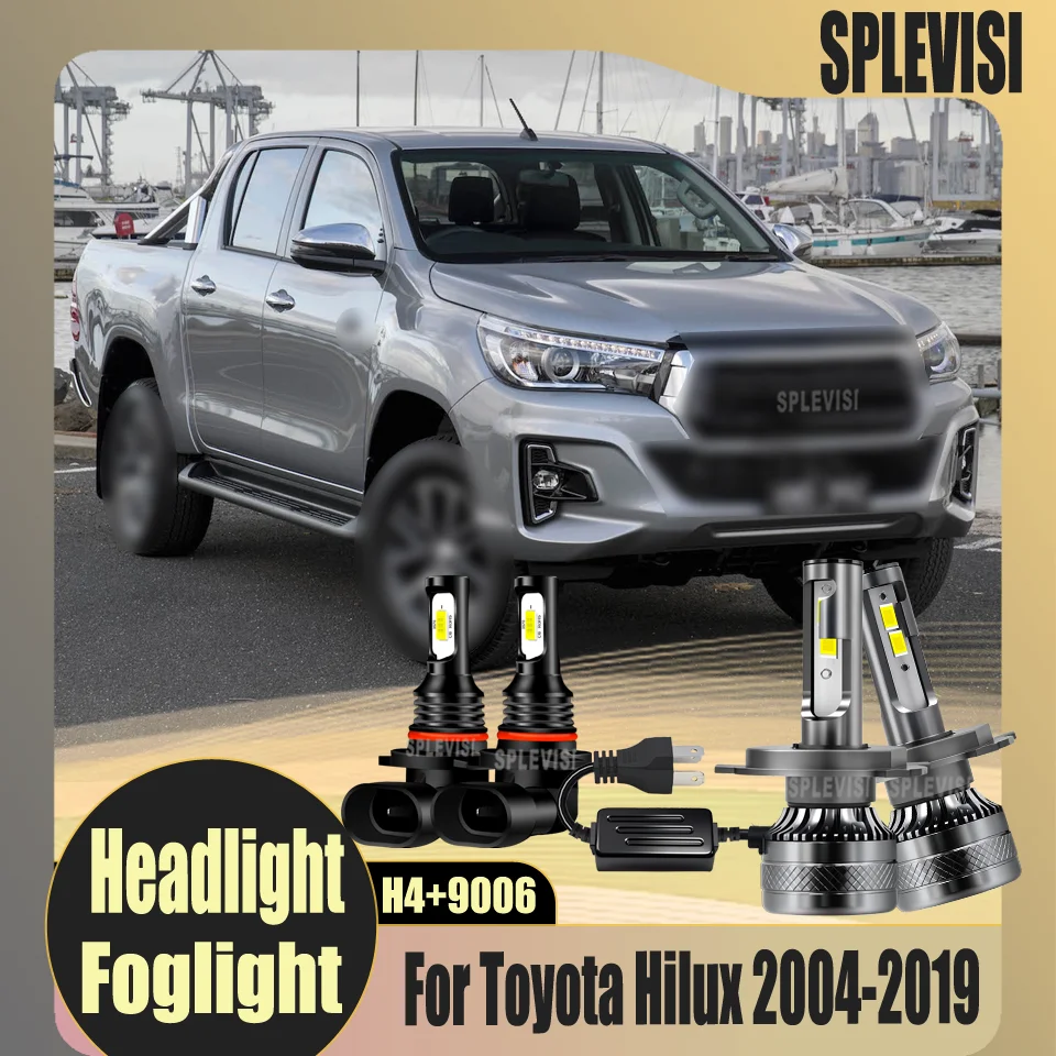 

LED 12V H4 9006 Headlight Fog Night Driving Safety For Toyota Hilux 2004- 2005 2006 2007 2008 2009 2010 2011 2012 2013 2014-2019