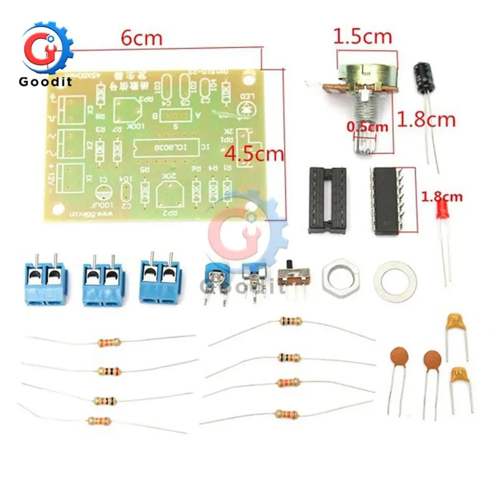 1 Set ICL8038 Monolithic Function Signal Generator Module Sine Square Triangle Welded DIY Kit Sine Square Triangle