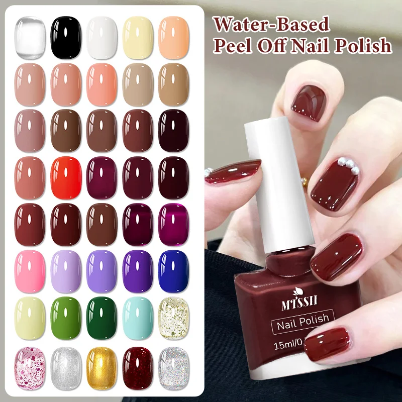 15ml Water-Based Nail Polish 40 Colors Long Lasting Quick Drying No Need of Lamp to Cure Nail Supplies Vernis for Nails Manicure