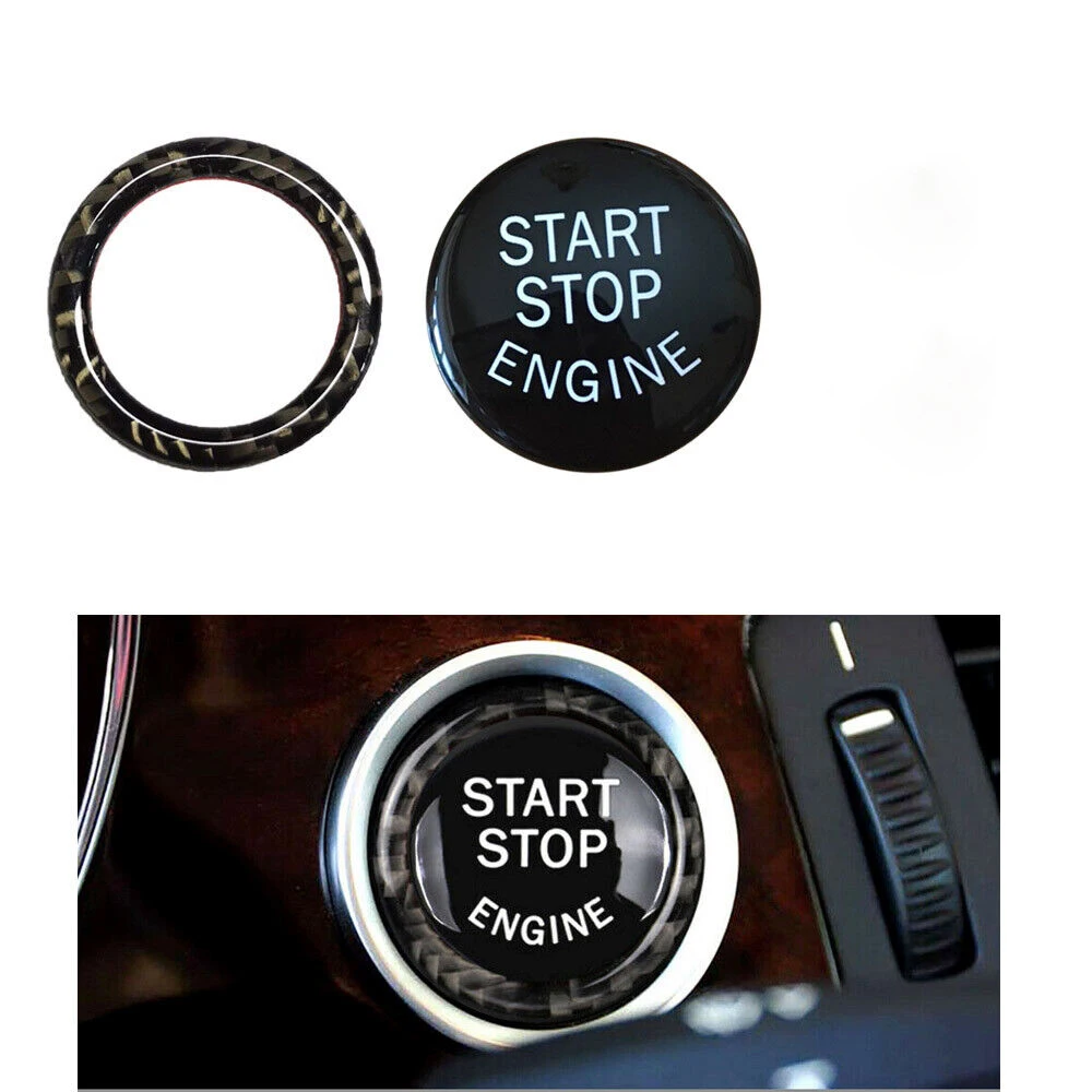One-button start button black + solid color start ring forE81(2007-2011) E82(2007-2014) E87(2004-2011)