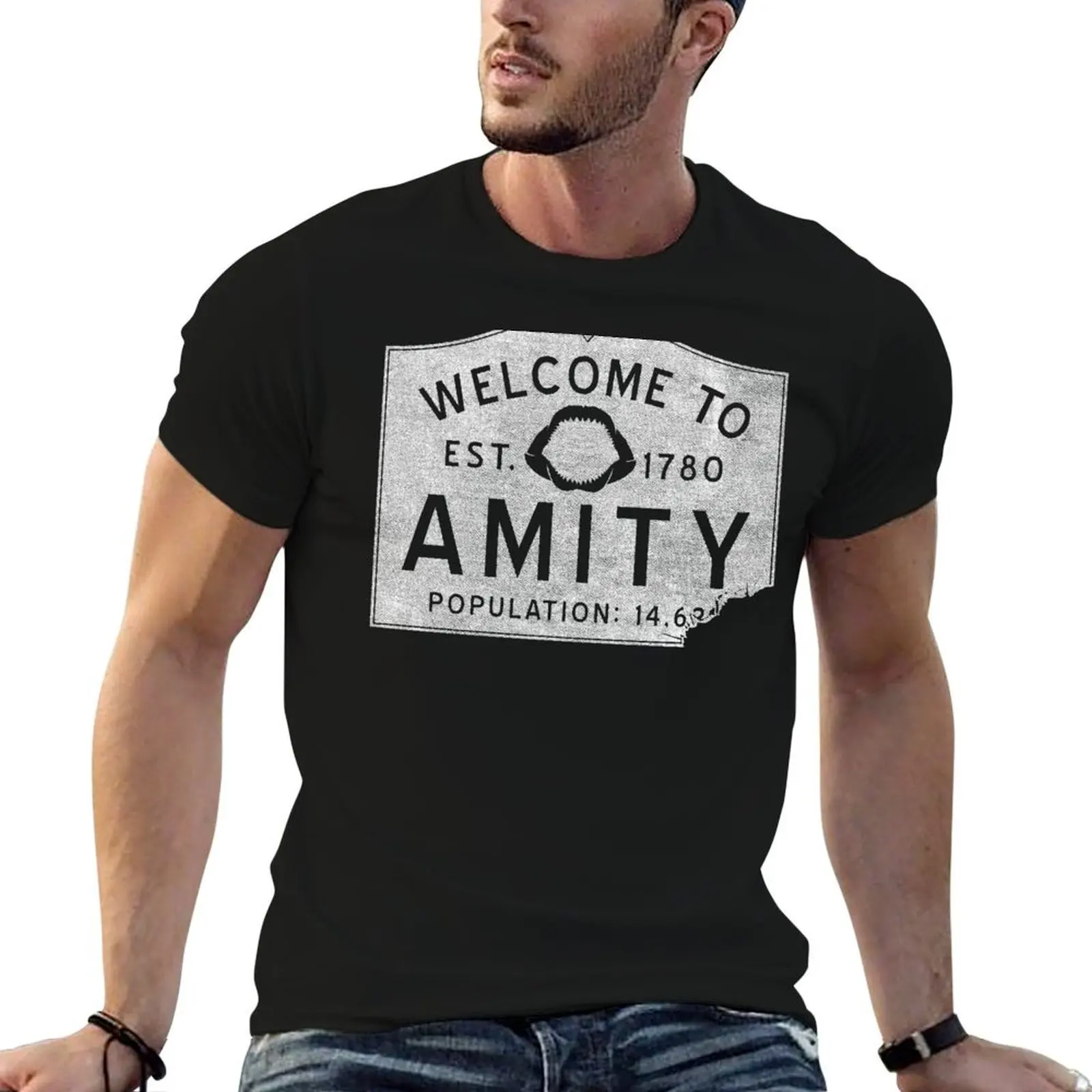 Welcome To Amity T-Shirt quick-drying funny gifts cotton t shirt men