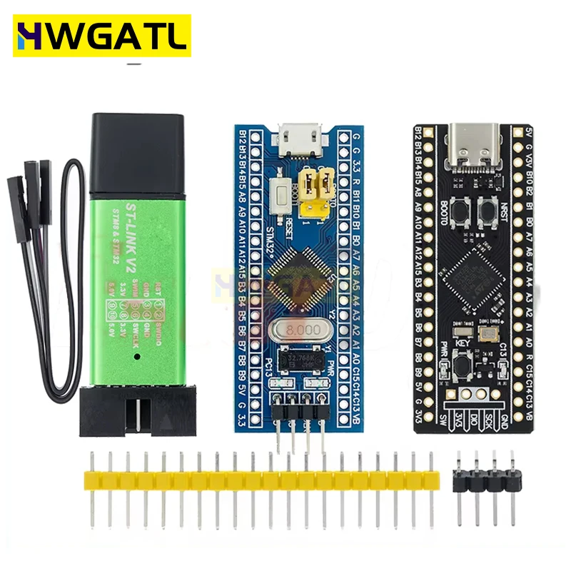 Oryginalny programator pobierania symulatora ST-LINK V2 Oryginalny STM32F103C8T6 STM32 Minimalna płytka rozwojowa systemu STM32F401 / 411