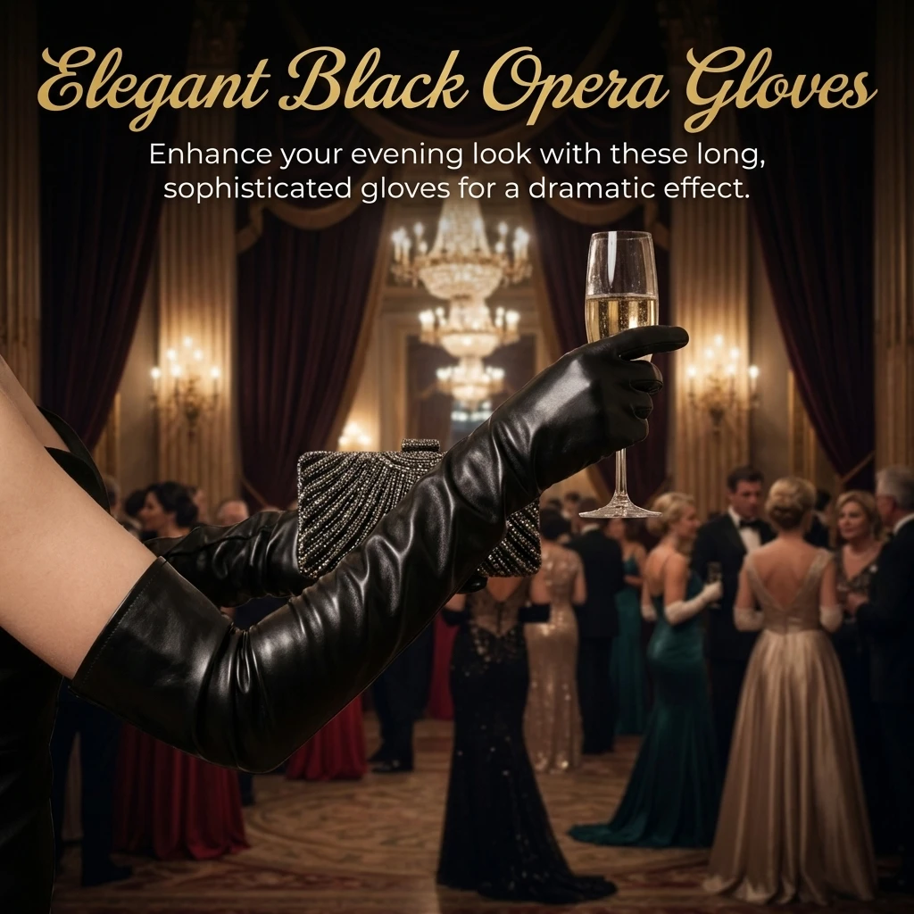 Długie rękawiczki bez palców,  – Formal Glove Leather recenzja i cena