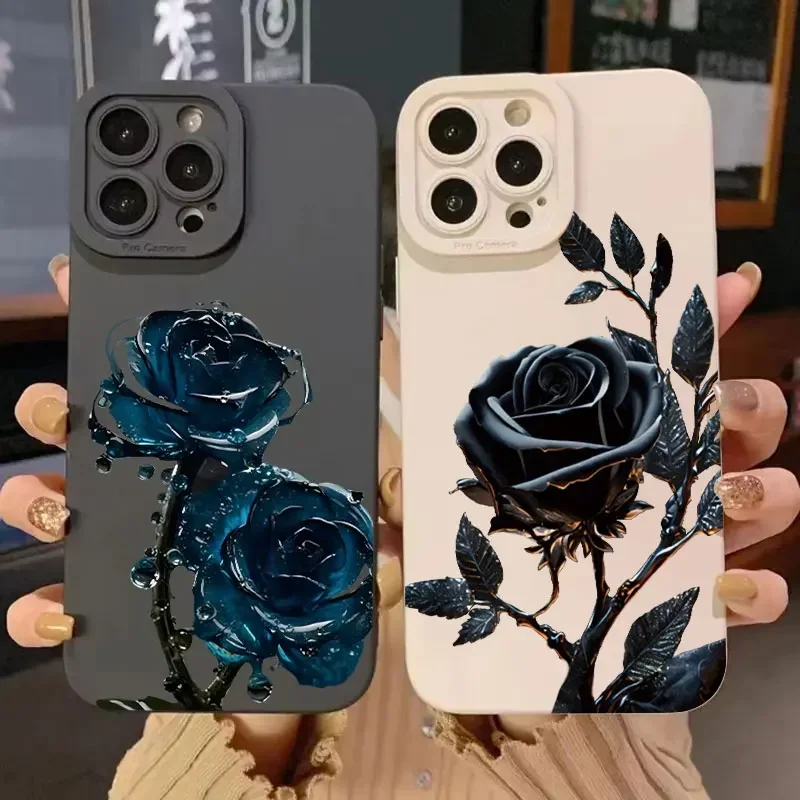 حافظة لهاتف آيفون 16 15 برو ماكس 14 13 12 11 Mini XS X غطاء سيليكون مقاوم للصدمات