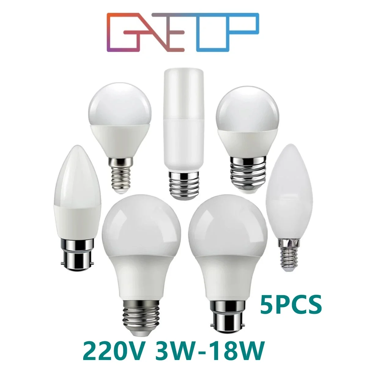 

5PCS Amazon blast LED spotlight bulb T lamp E27 E14 220V 3W-18W high lumen warm white light is suitable for kitchen study toilet