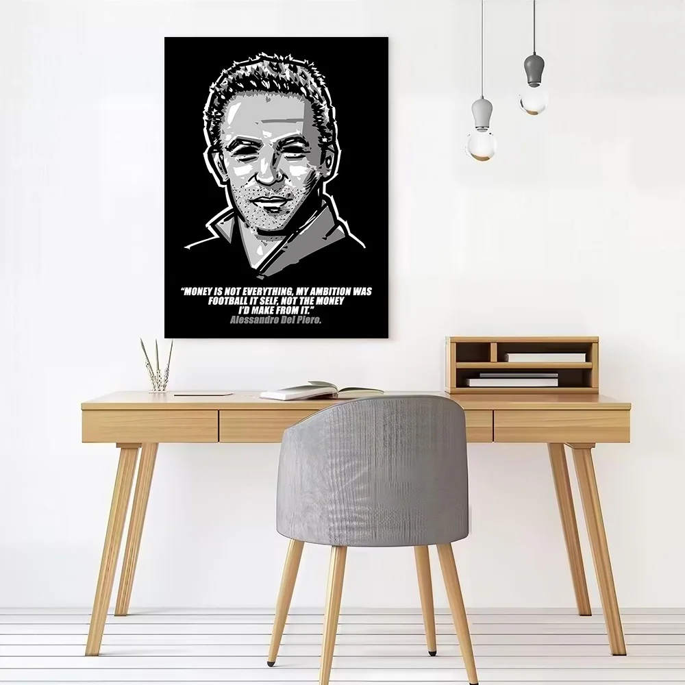 DEL PIERO QUOTE Poster Customizable Printed Canvas Painting for Pictures Wall Art Walls Decoration Living Room Wand Deko Home