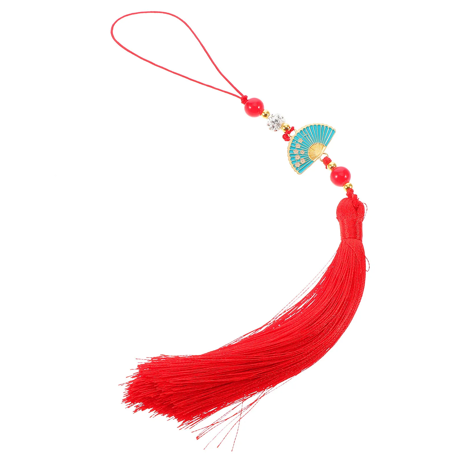 Green Fan Tassel Pendant Chinese Taichi Sword Hanging Ornament Martial Arts Decorative Tassel Charm for Competition Practice
